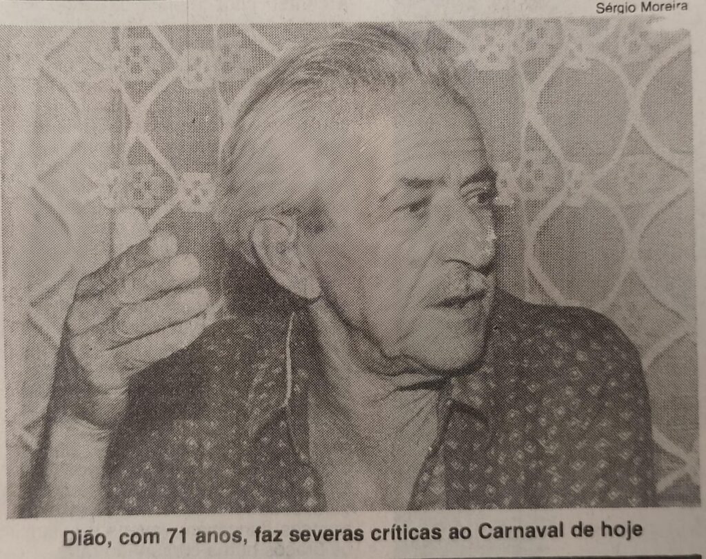 Dião em registro histórico do carnaval de Florianópolis