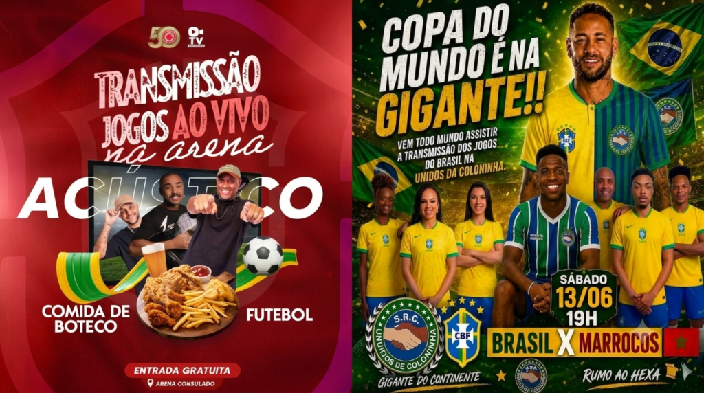 Consulado e Coloninha vão transmitir jogos do Brasil na Copa do Mundo